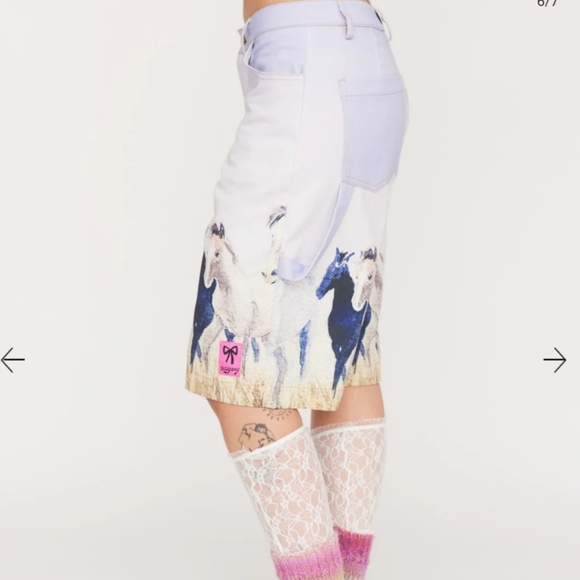 Lazy Oaf Runnin for Nothing Jorts sz 14 - Picture 2 of 5